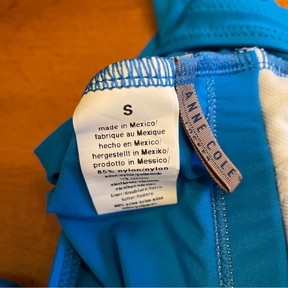 Anne Cole Electric Blue White Tankini Top S NWT - Picture 4 of 4